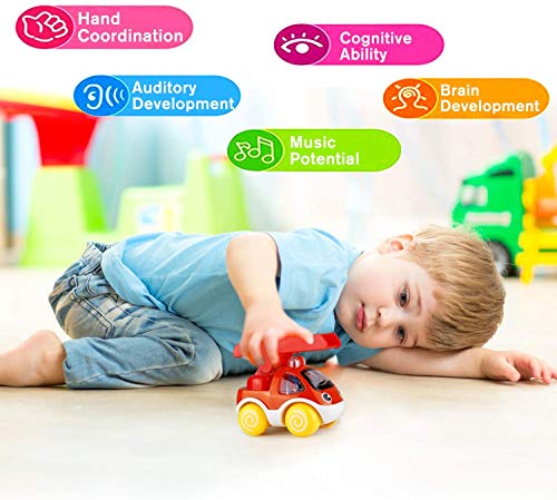 ShinePick Pull Back Cars, Cars Toys for 1 Year Old+ Baby and Toddlers, Push and Go Vehicles Toys, Mini Vehicle Play for Kids, Boys and Girls Christmas Birthday Gift (6 Pcs)