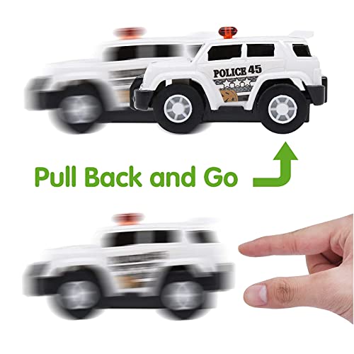 JOYIN 18 Piece Pull Back City Cars and Trucks Toy Vehicles Set Model Car, Friction Powered Die-Cast Cars for Toddlers, Boys, and Girls’ Educational Play