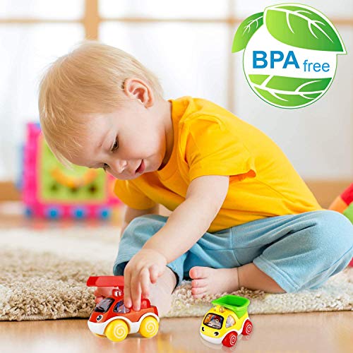 ShinePick Pull Back Cars, Cars Toys for 1 Year Old+ Baby and Toddlers, Push and Go Vehicles Toys, Mini Vehicle Play for Kids, Boys and Girls Christmas Birthday Gift (6 Pcs)