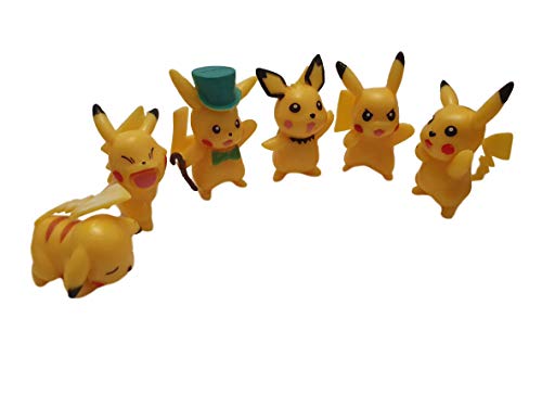 Fat-catz-copy-catz Set of 5 small solid collectible Pikachu Japanese Anime Manga Figures