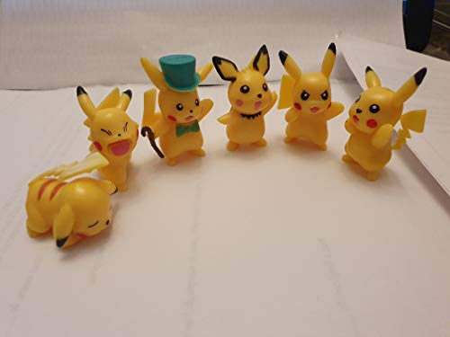 Fat-catz-copy-catz Set of 5 small solid collectible Pikachu Japanese Anime Manga Figures