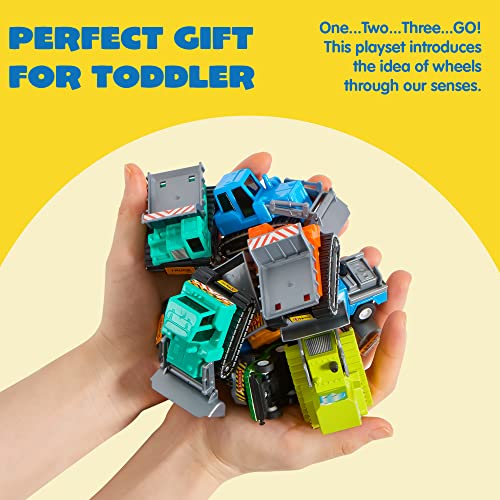 JOYIN 18 Piece Pull Back Car Assorted Mini Truck Model Car, Friction Powered Race Cars Vehicle Set for Toddlers, Boys, and Girls’ Educational Pretend Play