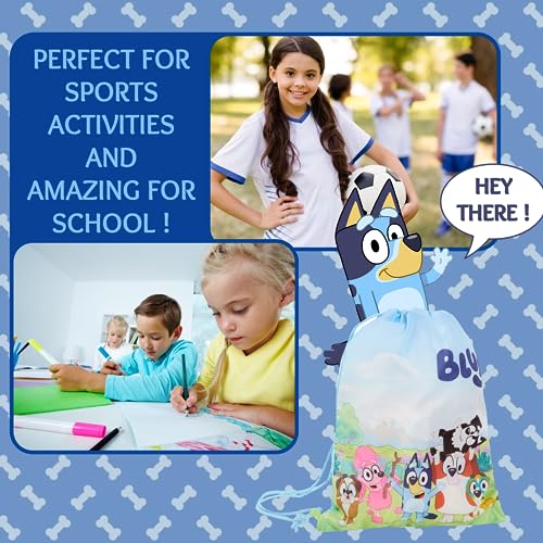 Bluey Drawstring Bag Boys Girls Trainer Pe Kit Gym Bag Childrens Swim Bag Kids School Nursery Backpack