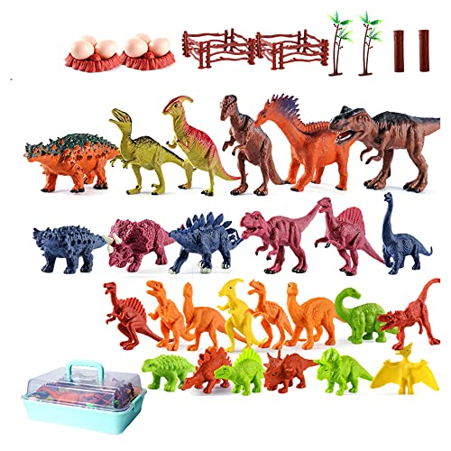 JIAMIAN 46 Pcs Dinosaur Figures Toy For Boy And Girl, Dinosaurs Advent Calendar, Realistic Dinosaur Gift, Educational Toy For 3 Year Olds Ki