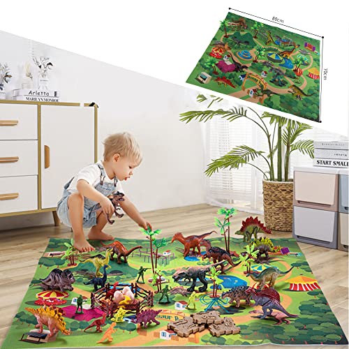 JIAMIAN 46 Pcs Dinosaur Figures Toy For Boy And Girl, Dinosaurs Advent Calendar, Realistic Dinosaur Gift, Educational Toy For 3 Year Olds Ki