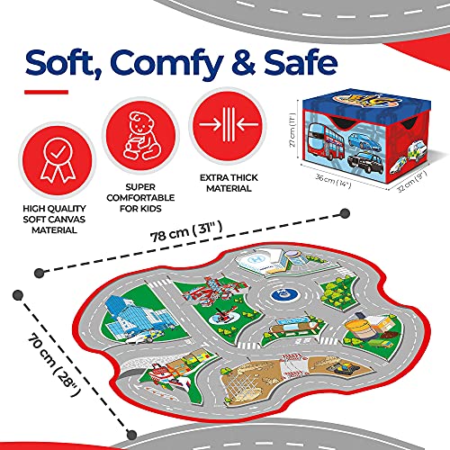 Tippi Kids' Play Vehicles - Set of 5 Trucks & Playmat Set - Police, Ambulance, Fire Engine - Toy Cars For 1,2,3 Year Old Boys - Suitable For 1 Year Olds