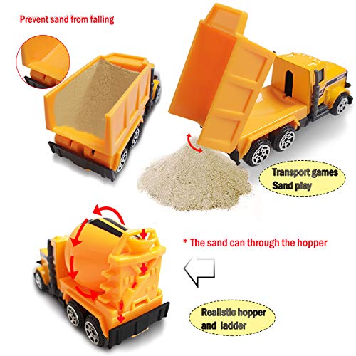 Coolplay Mini Construction Vehicles Kids Little Truck Cars Toy Pack Roller Bulldozers Forklift Excavator Asphalt Car Dump Set for Kids