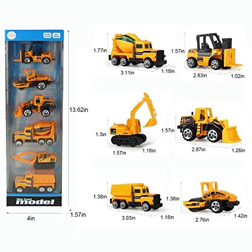 Coolplay Mini Construction Vehicles Kids Little Truck Cars Toy Pack Roller Bulldozers Forklift Excavator Asphalt Car Dump Set for Kids