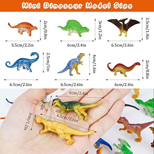 39Pcs Mini Dinosaur Toys, Dinosaurs Play Set Plastic Realist Dinosaur Figures for Kids Cake Topper Dinosaur Party Decorations for Kids
