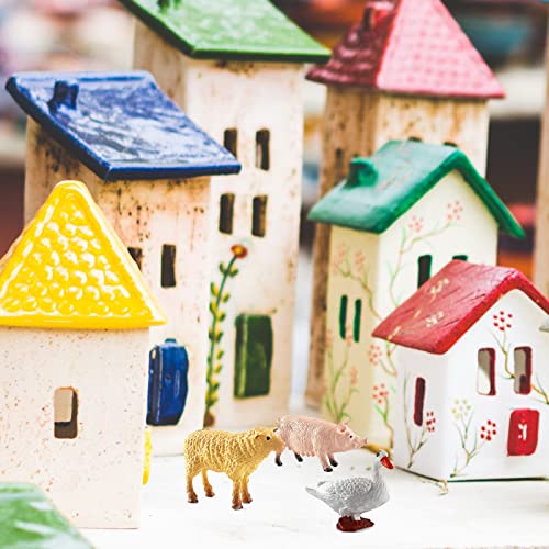 BEHAHAI 12pcs Farm Animal Figures Toys, Mini Plastic Farm Animals Figures Realistic Farmyard Animal Figurines Barn Animal Toys Solid Farm Animals Action Figures Educational Playset for Tollders Kids