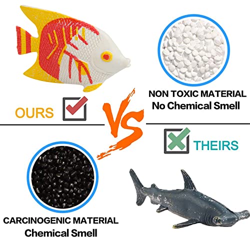 SULOLI 32Pieces Sea Animal Figures Animal Toys Mini Sea Animal Toys Set Realistic Animal Sea Life Figures Toy Educational Animal Learning Toys Bath Toys for Child