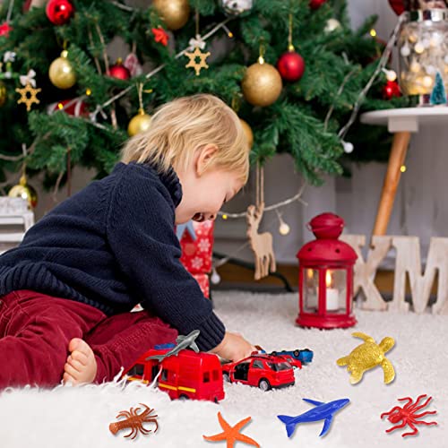 16 Pcs Mini Sea Animal Figures, Realistic Plastic Sea Creatures Toys Sea Life Figures Under The Sea Animals Toys Ocean Animals Figures Wild Animal Bath Toys Kids Animal Toys Learning for Children