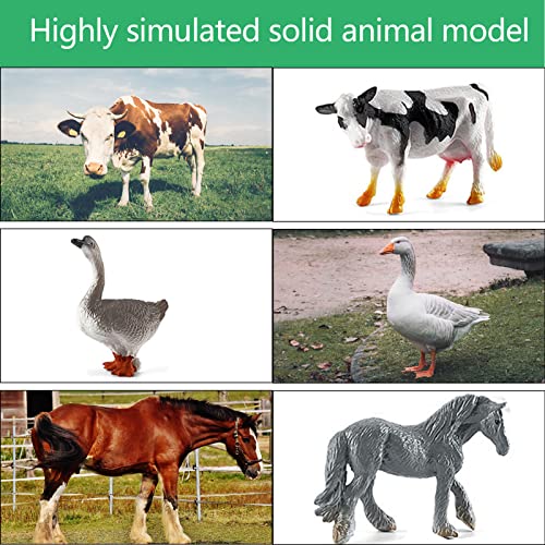 BEHAHAI 12pcs Farm Animal Figures Toys, Mini Plastic Farm Animals Figures Realistic Farmyard Animal Figurines Barn Animal Toys Solid Farm Animals Action Figures Educational Playset for Tollders Kids