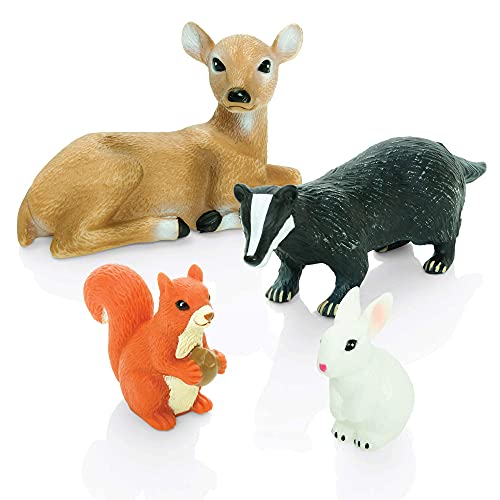 Learning Minds Set of 8 Jumbo Forest Animal Figures - Woodland Animals For 1,2,3 Year Olds - Toy Animals For Kids Age 18 Months Plus