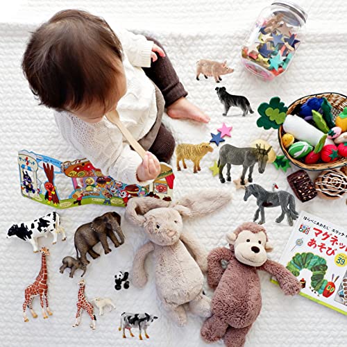 BEHAHAI 12pcs Farm Animal Figures Toys, Mini Plastic Farm Animals Figures Realistic Farmyard Animal Figurines Barn Animal Toys Solid Farm Animals Action Figures Educational Playset for Tollders Kids