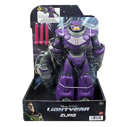 Buzz Lightyear Disney and Pixar Lightyear Zurg 10-in Tall Action Figure, 13 Posable Joints Authentic Detail, Movie Collector Toy, Kids Gift Ages 4 Years & Up, HHJ72