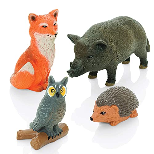 Learning Minds Set of 8 Jumbo Forest Animal Figures - Woodland Animals For 1,2,3 Year Olds - Toy Animals For Kids Age 18 Months Plus
