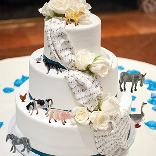 BEHAHAI 12pcs Farm Animal Figures Toys, Mini Plastic Farm Animals Figures Realistic Farmyard Animal Figurines Barn Animal Toys Solid Farm Animals Action Figures Educational Playset for Tollders Kids