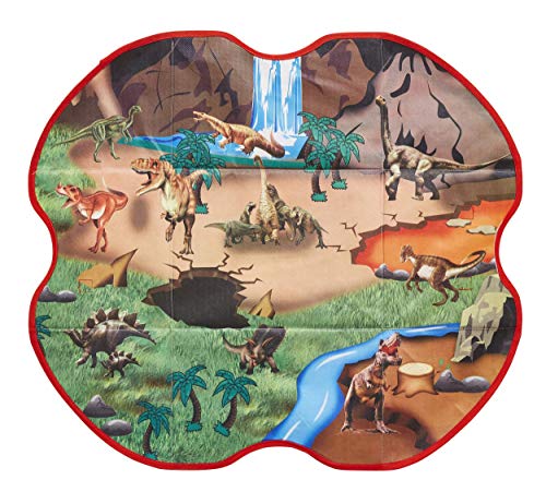 Prehistoric World Dinosaur Figures & Playmat - 12 Toy Dinosaurs For Kids - Storage Box/Dinosaur Play Mat - Dinosaur Gifts For Boys - Dinosaur Toys For Boys Age 3 +