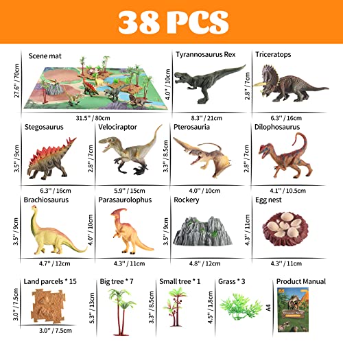 Dinosaur Toys for Boys Age 3-6, Kids Toys for 3 2 4 5 6 Year Old Boys Toys Age 3-6 Dinosaurs Gifts Toy Dinosaur Play Mat Set Dinosaur Figures Kids Toys Age 3 4 5 6 7 Gifts for 3-6 Year Old Girls