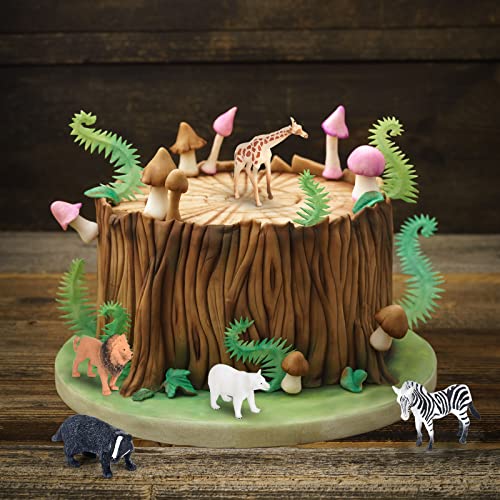 ELECLAND 16Pcs Jungle Zoo Animals Figurines, Safari Animal Figures Toys, Woodland Animal Figures, Mini Animal Cake Toppers Kids' Play Figures for Birthday Party Decorations, Christmas Home Decorations