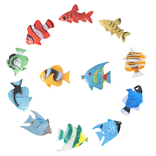 STOBOK 12pcs Tropical Fish Figure Play Set Mini Sea Animals Toys Fish Toys for Kids Learning Educational Toys