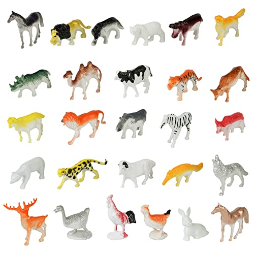 ELECLAND 60Pcs Animal Figures Toys, Mini Sea Creatures Toys, Farm Animal Figures, Dinosaur Figures Toys, Safari Animal Figures Woodland Animal Figures, Mini Animal Cake Toppers, Kids Play Figures