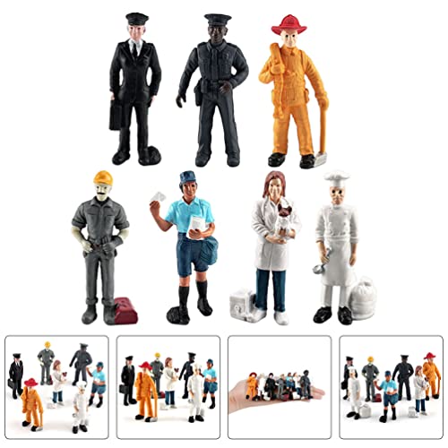 STOBOK 7PCS People Figurines Toy Playset People Figurine Toys Veterinarian Pilot Postman Baker Human People Figurine Model Toy for Kids and Toddlers Pretend Play