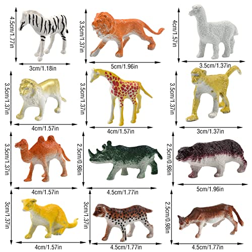 24 Pcs Wild Animals Figures Toys Animal Zoo Playset Plastic Animal Figure Jungles Kids' Play Animal Figures Miniature Animal Toys Realistic Toy Animal Sets Zoo Animals Toys for Toddlers Kids Gift