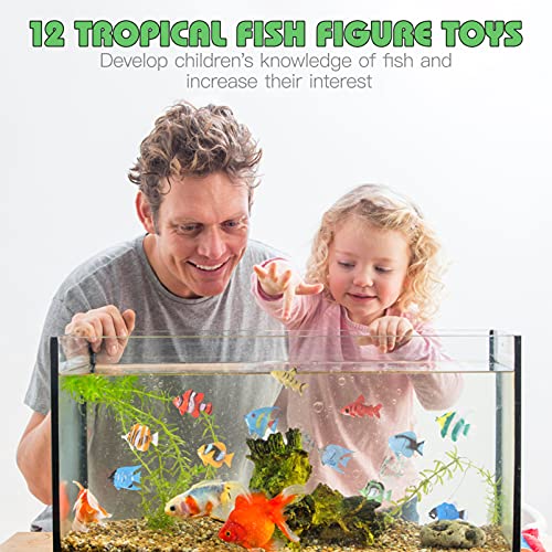 STOBOK 12pcs Tropical Fish Figure Play Set Mini Sea Animals Toys Fish Toys for Kids Learning Educational Toys