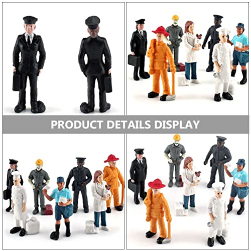 STOBOK 7PCS People Figurines Toy Playset People Figurine Toys Veterinarian Pilot Postman Baker Human People Figurine Model Toy for Kids and Toddlers Pretend Play