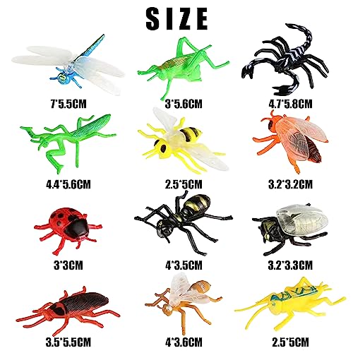 GVSAVY 12 pieces of simulated insects, non-toxic plastic safe animal models, educational 3D models for children, suitable for education, insect theme parties, Halloween holiday parties