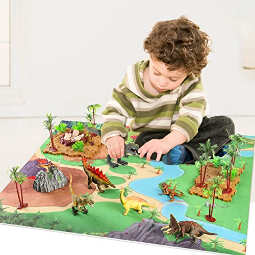Dinosaur Toys for Boys Age 3-6, Kids Toys for 3 2 4 5 6 Year Old Boys Toys Age 3-6 Dinosaurs Gifts Toy Dinosaur Play Mat Set Dinosaur Figures Kids Toys Age 3 4 5 6 7 Gifts for 3-6 Year Old Girls