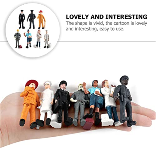 STOBOK 7PCS People Figurines Toy Playset People Figurine Toys Veterinarian Pilot Postman Baker Human People Figurine Model Toy for Kids and Toddlers Pretend Play