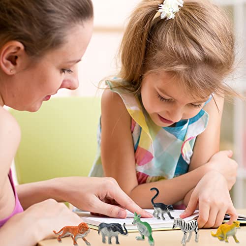 24 Pcs Wild Animals Figures Toys Animal Zoo Playset Plastic Animal Figure Jungles Kids' Play Animal Figures Miniature Animal Toys Realistic Toy Animal Sets Zoo Animals Toys for Toddlers Kids Gift