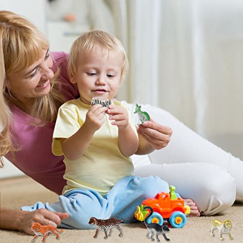 24 Pcs Wild Animals Figures Toys Animal Zoo Playset Plastic Animal Figure Jungles Kids' Play Animal Figures Miniature Animal Toys Realistic Toy Animal Sets Zoo Animals Toys for Toddlers Kids Gift