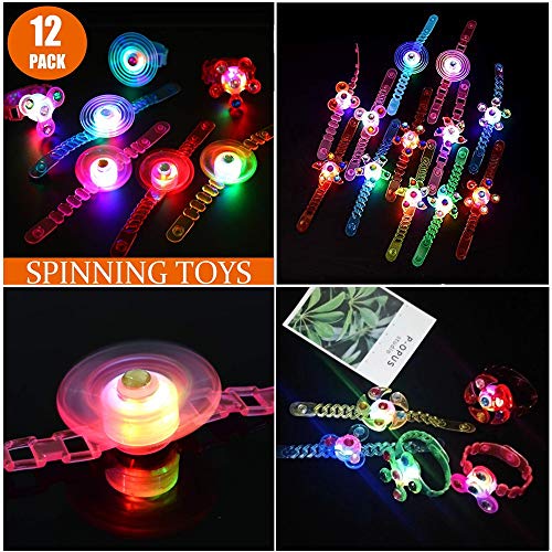 LED Light Up Party Favors for 3-12 Year Old Kids Boys Girls Glow In The Dark Birthday Gifts Party Favors Supplies Prizes Box Anxiety Toys for Classroom Hand Spin