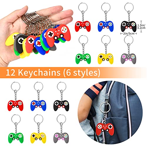 Latocos 74pcs Video Game Party Bag Fillers Video Game Party Favours Invisible Ink Spy Pen Notebook Keychain Stamper Silicone Bracelet Gift Bags Tattoo Treat Pinata Boys Kids Birthday Party Supplies