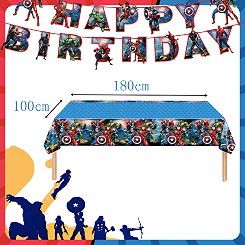Marvel Avengers Kids Party Table Cloth,Disposable Table CoverSuperhero Kids Party Tableware Decorations,Iron Man Captain America Party Tablecloth for Kids Boys Marvel Birthday Party Supplies