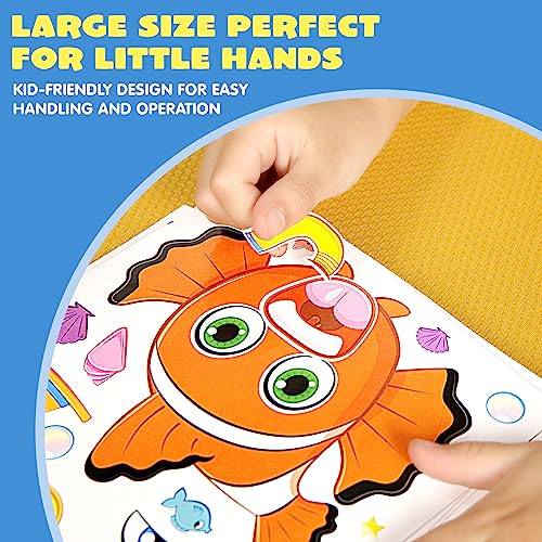 JOYIN 36 PCS Make-a-face Sticker Sheets Make Your Own Animal Mix and Match Sticker Sheets with Safaris, Sea and Fantasy Animals Kids Party Favor Supplies Craft