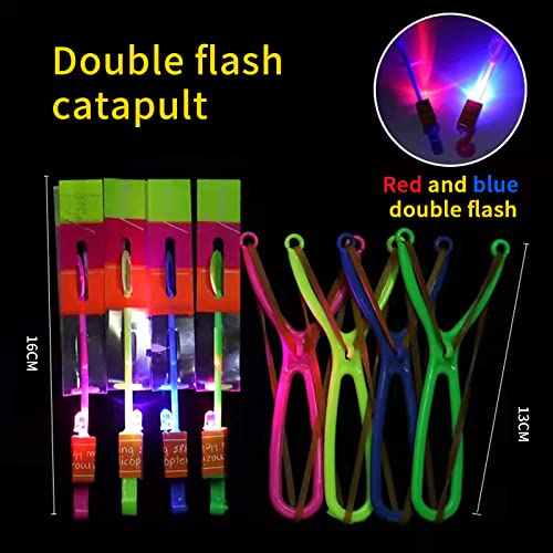 ZIYOUA Party Favours for Boys Girls Age 6+, Led Light Up Helicopter Slingshot Toys, Glow in The Dark Party Supplies,Birthday Gifts Party Bag Fillers for Kids- Prizes for Classroom (12 PCS)