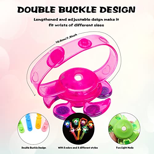 OldShark 12 Pack Light Up Party Favors for Kids, LED Bracelets Glow Light Up Spinner Bracelets for Pinata Fillers Prize Treasure Box Classroom Glow in The Dark Party Supplies Return Gifts