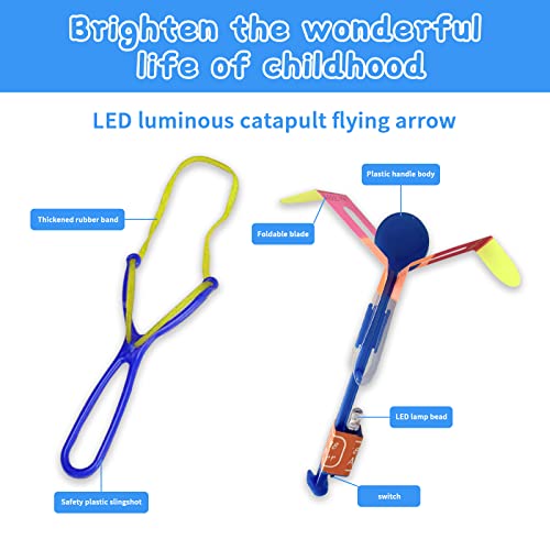 ZIYOUA Party Favours for Boys Girls Age 6+, Led Light Up Helicopter Slingshot Toys, Glow in The Dark Party Supplies,Birthday Gifts Party Bag Fillers for Kids- Prizes for Classroom (12 PCS)