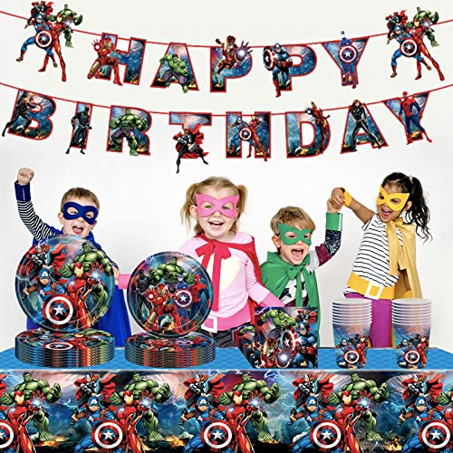 Marvel Avengers Kids Party Table Cloth,Disposable Table CoverSuperhero Kids Party Tableware Decorations,Iron Man Captain America Party Tablecloth for Kids Boys Marvel Birthday Party Supplies