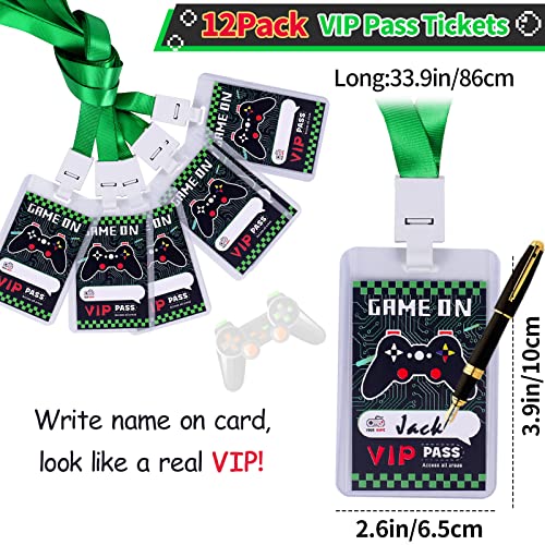 102pcs Gaming Party Bag Fillers Gamer Party Favours with Gaming Keychain Silicone Bracelet Video Game Stamps VIP Pass Tickets Supplies Pinata Goodie Bag Fillers for Kids Boys