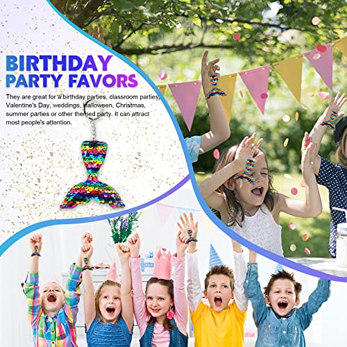 Jormftte 16 PCS Colorful Sequin Keychains, Girls Reversible Sequins Keyrings Party Gift Backpack Accessories, Easter Bag Filler Keychains for Kids & Adults, Birthday Party Gifts Supplies