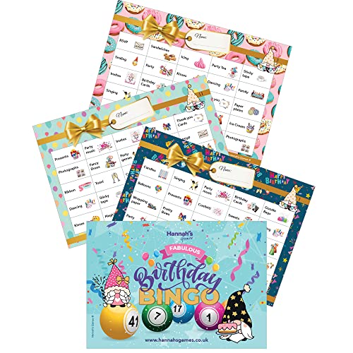 Birthday Bingo Game Cards- 20 X A6 Bingo Cards - Party Games For Kids & Adult - Family Girls Boys Girls Children Women Teenagers 18th 30th 40th 50th 70th 80th Birthday Games Parties Supplies