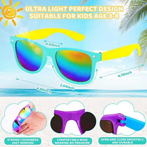 SCIONE 24 Pack Kids Sunglasses Bulk Neon Colors Sunglasses Party Bag Fillers for Kids Party favours for Graduation，Birthday，Beach Pool