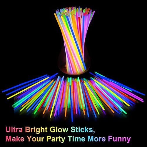 SULOLI Glow Sticks,50PCS Glow Sticks Party Packs Neon Glowsticks for kids Glow Bracelets for Dark Party Supplies