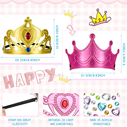 Yaomiao 44 Pcs Foam Crowns Set for Kids Princess Tiaras Crowns Diamond Sticker Making Kits Kids' Family Classroom School Birthday Party Supplies (Cute Style)